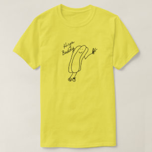 HIYA BUDDY SHIRT HOT おもしろい DOG HANDMADEスケッチ Tシャツ