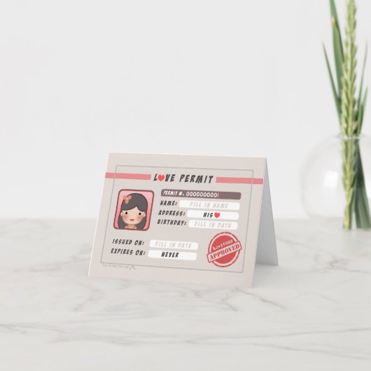 HJストーリーラブ許可 – 女の子 カード (正面)