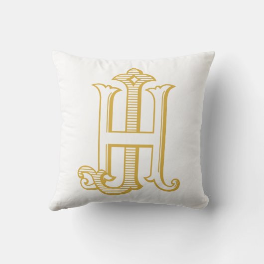 HJモノグラムまたはJHモノグラム装飾用クッション クッション (裏面)