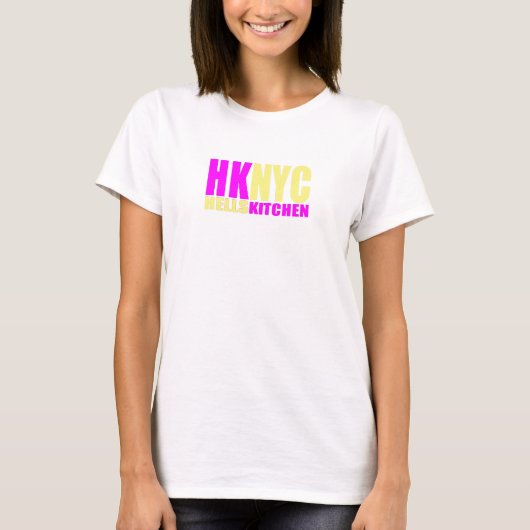 HKNYCの黄色およびピンク Tシャツ (正面)