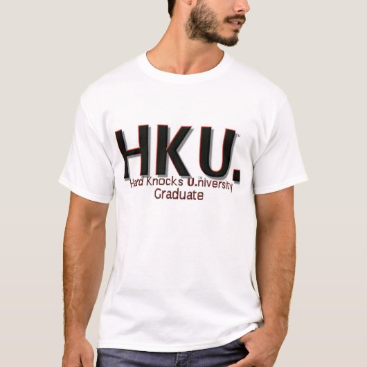 HKU. "堅いノックU.niversity"の卒業生 Tシャツ (正面)