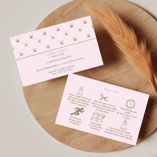 HLuxury Feminine Crown Pink Candle Care 名刺