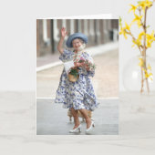 HMエリザベス女王女王母1988年 カード (黄色い花)