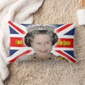 HMクイーンエリザベス2世 – 私は女王を愛する ランバークッション (ブランケット)