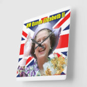 HMクイーンエリザベスII スクエア壁時計 (傾斜)