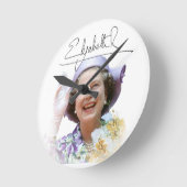 HMクイーンエリザベスII ラウンド壁時計 (傾斜)