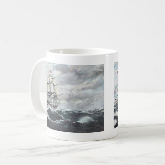 HMフリゲート艦GuerriereのためのUSS憲法の頭部 コーヒーマグカップ (正面左)