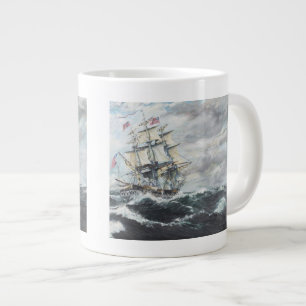 HMフリゲート艦GuerriereのためのUSS憲法の頭部 ジャンボコーヒーマグカップ