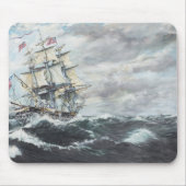 HMフリゲート艦GuerriereのためのUSS憲法の頭部 マウスパッド (正面)