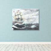 HMフリゲート・ゲリエールに向けて米憲法が先導 キャンバスプリント (インサイチュ (ウッドフロア))