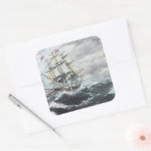 HMフリゲート・ゲリエールに向けて米憲法が先導 スクエアシール (封筒)