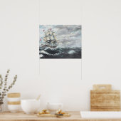 HMフリゲート・ゲリエールに向けて米憲法が先導 ポスター (キッチン)