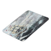 HMフリゲート・ゲリエールに向けて米憲法が先導 マグネット (左側)