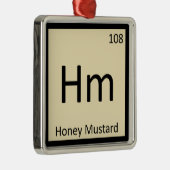Hm -蜂蜜のマスタード化学周期表の記号 メタルオーナメント (右)