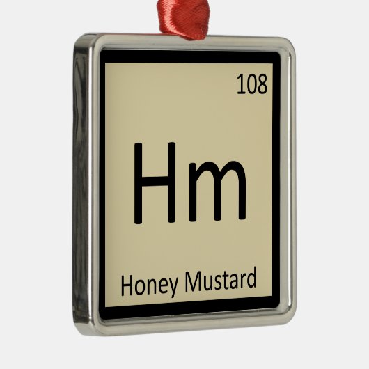 Hm -蜂蜜のマスタード化学周期表の記号 メタルオーナメント (右)