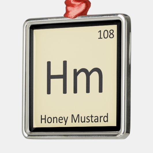 Hm -蜂蜜のマスタード化学周期表の記号 メタルオーナメント (左)