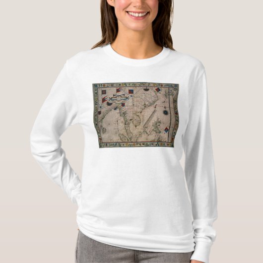 HM 41 portolan地図書からの極東、 Tシャツ (正面)