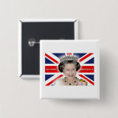 HM Queen Elizabeth II – プロフォト 缶バッジ (正面&裏面)