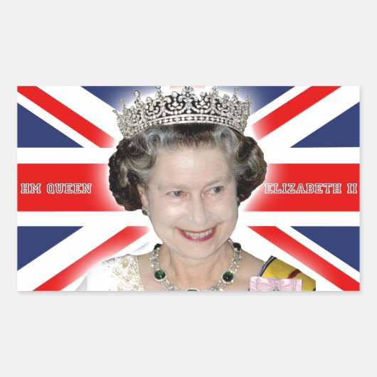 HM Queen Elizabeth II – プロフォト 長方形シール (正面)