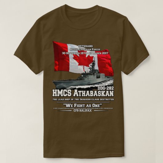 HMCSアサバ王室のスカナ退役軍人 Tシャツ (デザイン正面)