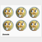 Hmm…– Thinking Pickleball Emoji Sticker ラウンドシール (シート)