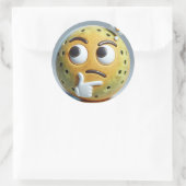 Hmm…– Thinking Pickleball Emoji Sticker ラウンドシール (バッグ)