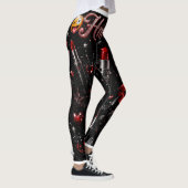 Hmmm Red Lipstick Gothic Glam Halloween Leggings レギンス (右)