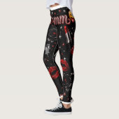 Hmmm Red Lipstick Gothic Glam Halloween Leggings レギンス (左)