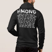 Hmong (名字と) Zipupのフード付きスウェットシャツの定義 パーカ (裏面)