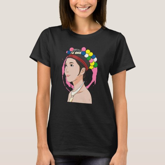 Hmong Miao プライド 伝統的な 少女 女性 Hmoob エスニック Tシャツ (正面)
