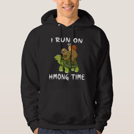 Hmoobスタイル 私はHmong Timeで動く パーカ (正面)