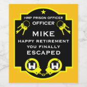 HMP刑務官の退職 ワインラベル (シングルラベル)