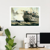 HMSアガメムノーンがオリジナル大西洋ケーブルを敷設し ポスター (ホームオフィス)