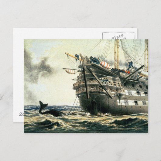 HMSアガメムノーンがオリジナル大西洋ケーブルを敷設し ポストカード (正面/裏面)