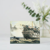 HMSアガメムノーンがオリジナル大西洋ケーブルを敷設し ポストカード (スタンド正面)