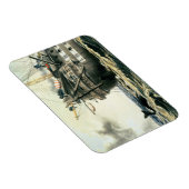 HMSアガメムノーンがオリジナル大西洋ケーブルを敷設し マグネット (右側)