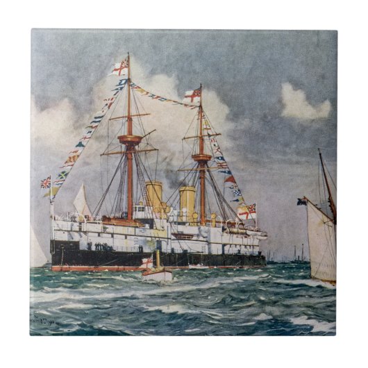 HMSインフレキシブル装甲艦 戦艦 1876 タイル (正面)