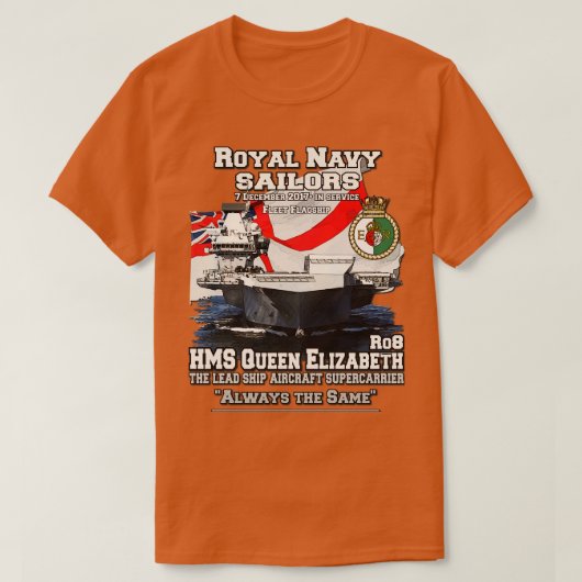 HMSエリザベス航空母艦 Tシャツ (デザイン正面)
