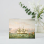 HMSエンディミオンオフプリマスby Thomas Luny ポストカード (スタンド正面)