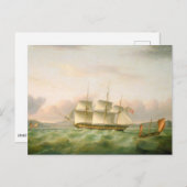 HMSエンディミオンオフプリマスby Thomas Luny ポストカード (正面/裏面)