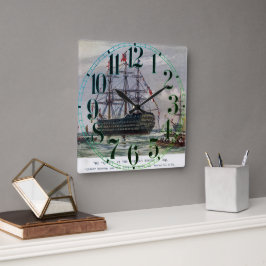 HMSクイーン戦艦1839 スクエア壁時計