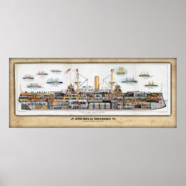 HMSソブリン王室のインボードプロフィール/カットウェイポスター ポスター