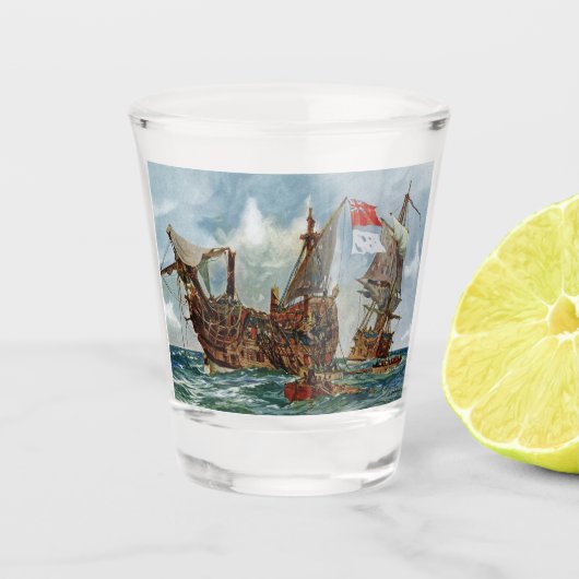 HMSノッチンガムと戦艦火星1703 ショットグラス (正面)