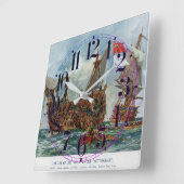 HMSノッチンガムと戦艦火星1703 スクエア壁時計 (傾斜)