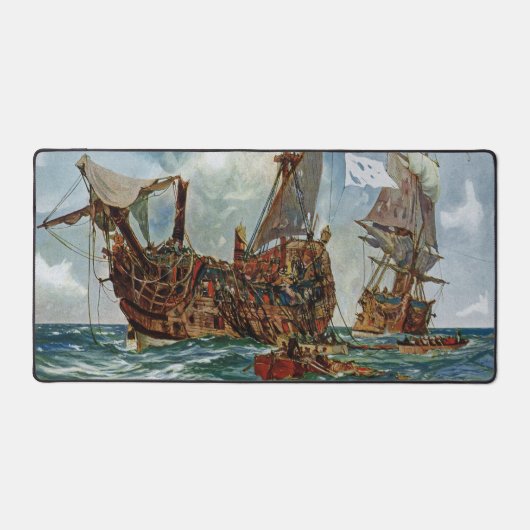 HMSノッチンガムと戦艦火星1703 デスクマット (正面)