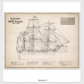 HMSバウンティ - 船舶設計図計画SD シール (シート)