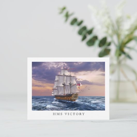 HMSビクトリー絵画フラッグシップのポストカード ポストカード (スタンド正面)