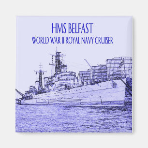 HMSベルファストのスケッチ マグネット