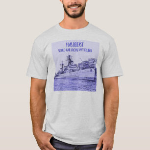 HMSベルファストのスケッチ Tシャツ