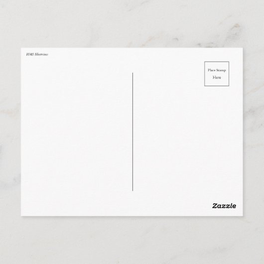 HMS高名ヴィンテージ航海の航空母艦 ポストカード (裏面)